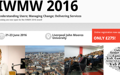 IWMW 2016 Now Open For Bookings!
