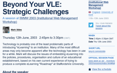 Beyond Your VLE: Strategic Challenges